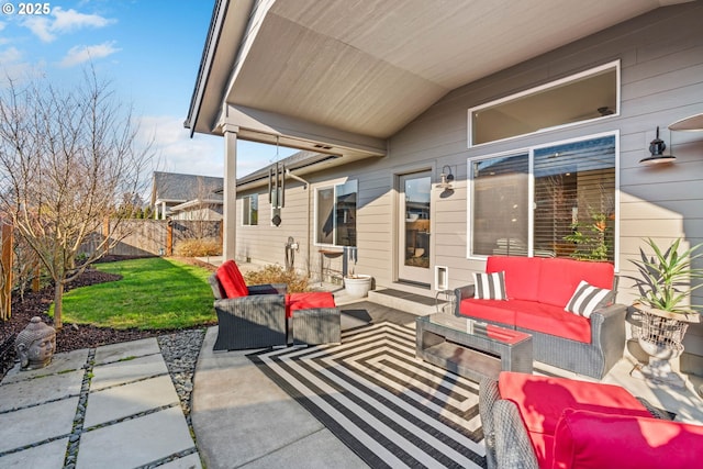 view of patio / terrace with an outdoor living space