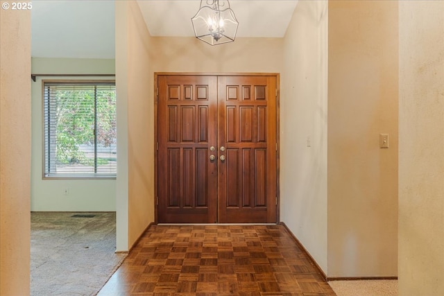 324 N Peacock Ct, Newberg, OR 97132 - entryway featuring a chandelier and baseboards
