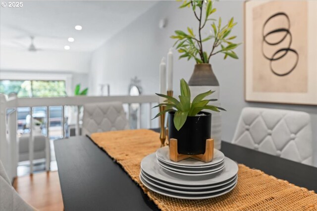 dining area with recessed lighting