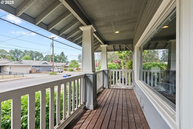380 W Arlington St, Gladstone, OR 97027 - wooden porch with a residential view