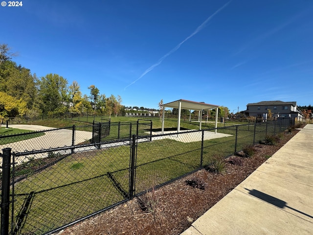 view of yard with a gate and fence