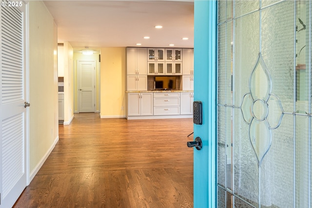 interior space featuring wood-type flooring