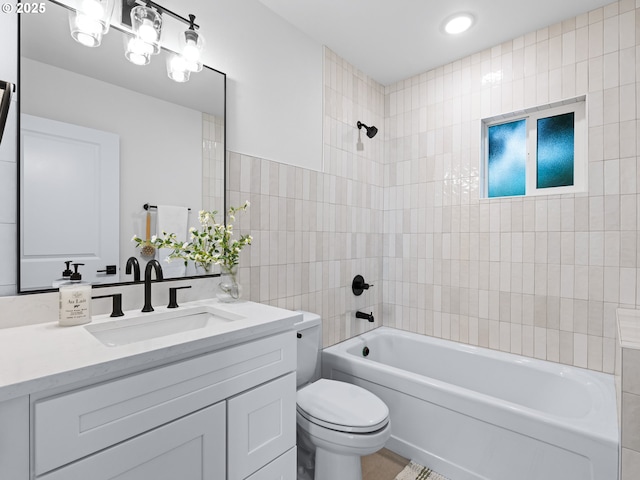 3401 SE 129th Ave, Portland, OR 97236 - full bath with vanity,  shower combination, and tile walls