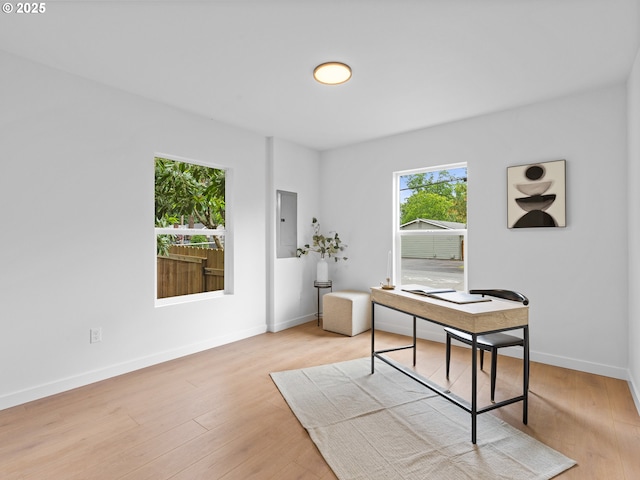 3401 SE 129th Ave, Portland, OR 97236 - home office featuring wood finished floors and electric panel