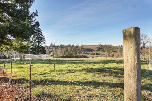 view of yard featuring a rural view