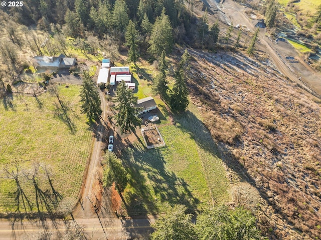 aerial view with a rural view