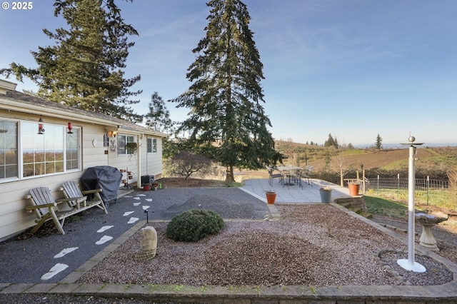 view of yard with a patio area