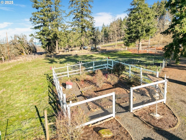 view of yard featuring a rural view