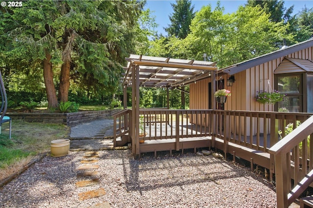 33712 Rainbows End Ln, Warrenton, OR 97146 - wooden terrace with a pergola