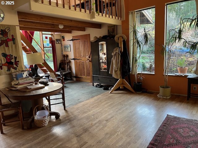 interior space with wood-type flooring