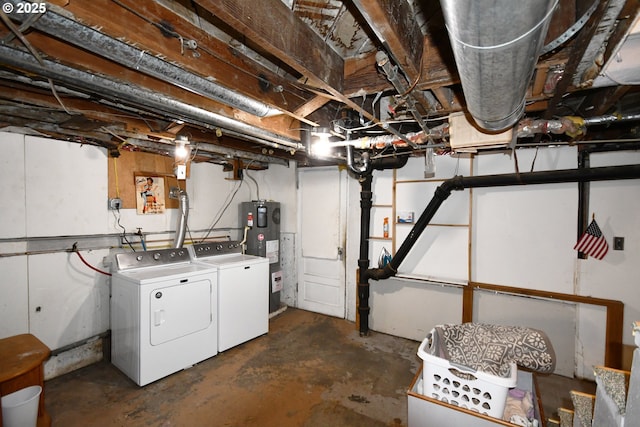 609 E 10th St, The Dalles, OR 97058 - unfinished below grade area featuring washer and clothes dryer and water heater