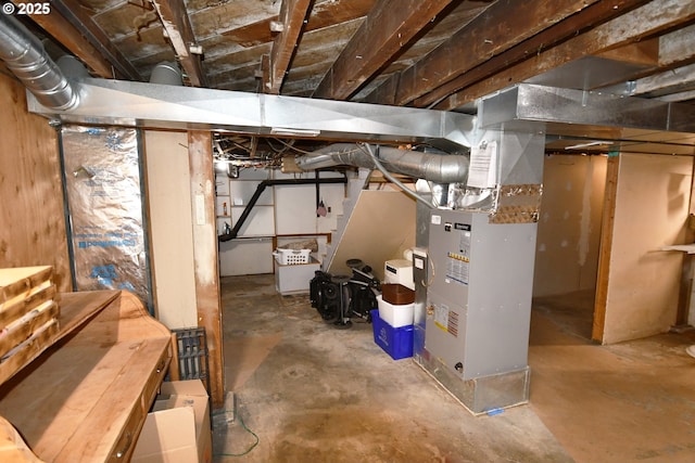 609 E 10th St, The Dalles, OR 97058 - unfinished basement featuring heating unit