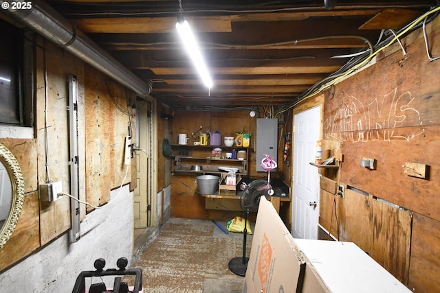 609 E 10th St, The Dalles, OR 97058 - unfinished basement featuring electric panel