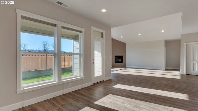 interior space featuring dark wood-type flooring