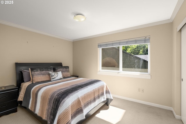 5050 S Landing Dr Unit 202, Portland, OR 97239 - bedroom featuring carpet floors, baseboards, and ornamental molding