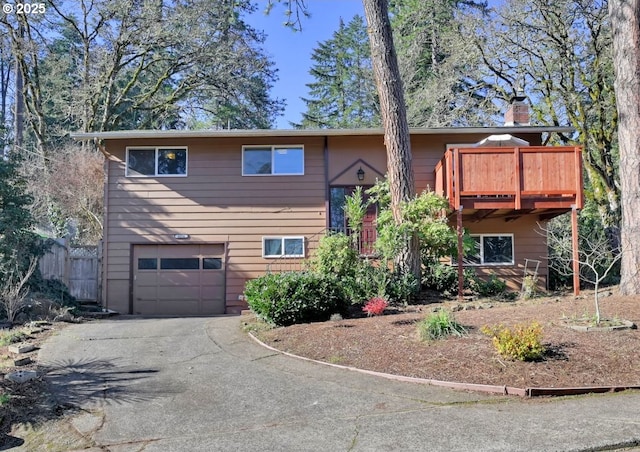 view of front of house with a garage