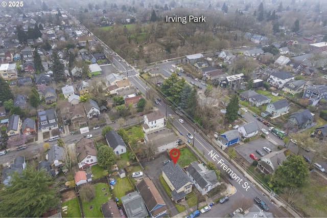 bird's eye view with a residential view