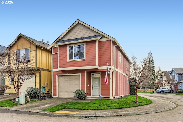 view of front of property featuring a garage