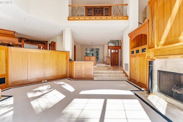reception featuring a fireplace and visible vents