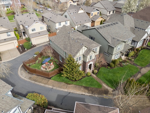 drone / aerial view with a residential view