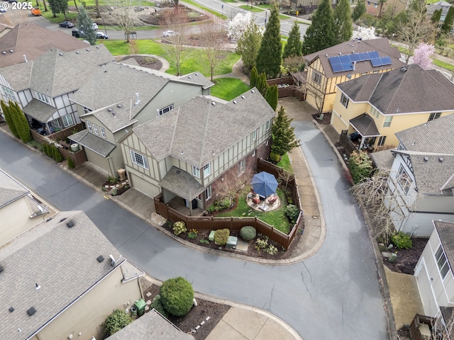 drone / aerial view with a residential view