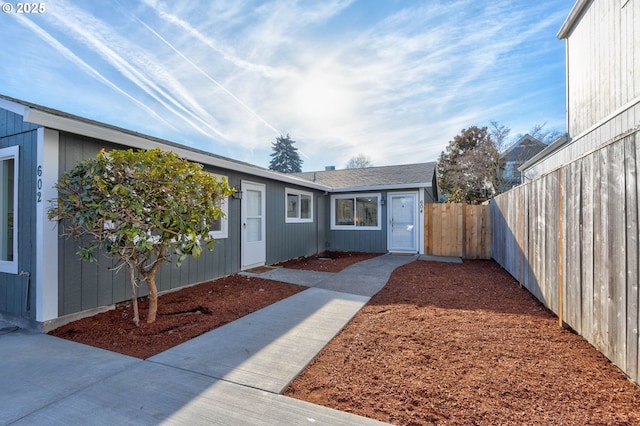 property entrance featuring fence