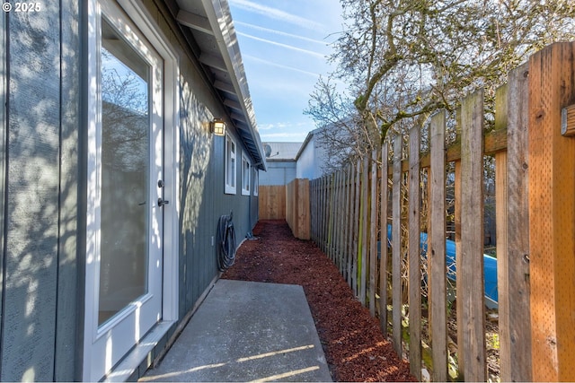 view of home's exterior featuring a fenced backyard