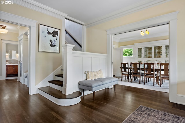 2225 NE 22nd Ave, Portland, OR 97212 - staircase featuring wood finished floors and ornamental molding