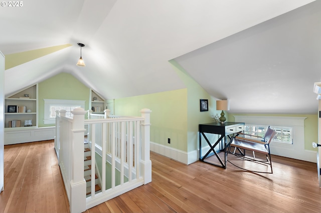 2225 NE 22nd Ave, Portland, OR 97212 - bonus room featuring vaulted ceiling, hardwood / wood-style flooring, and built in features