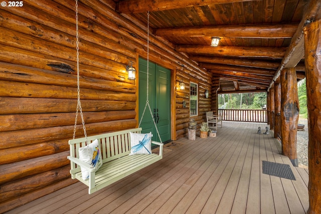 400 Rockinghorse Dr, Grants Pass, OR 97527 - wooden terrace with covered porch