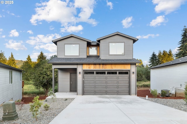 view of front of house with a garage