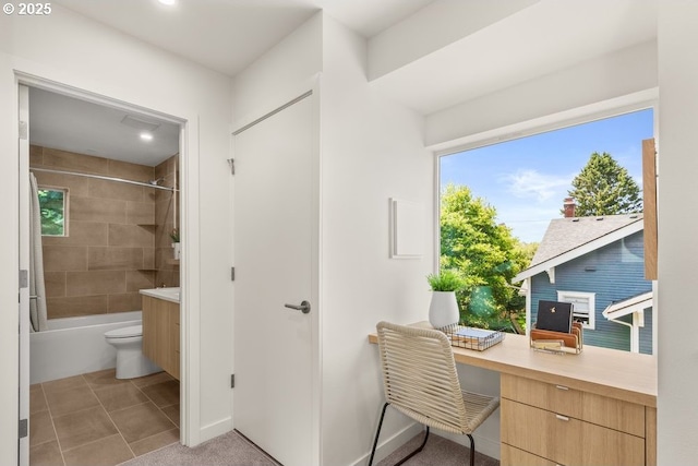 2415 NE 38th Ave Unit B, Portland, OR 97212 - home office featuring light tile patterned floors and recessed lighting
