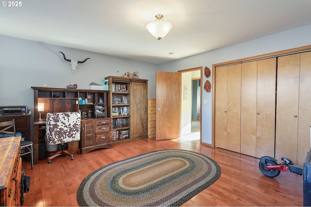 office area featuring wood finished floors