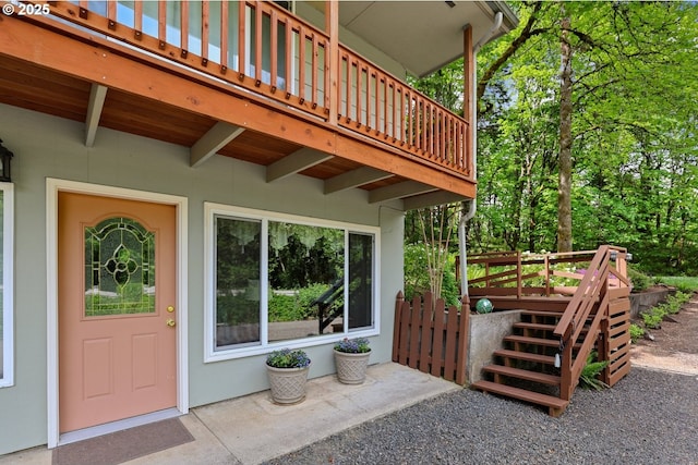 29806 Lusk Rd, Eugene, OR 97405 - entrance to property featuring a wooden deck