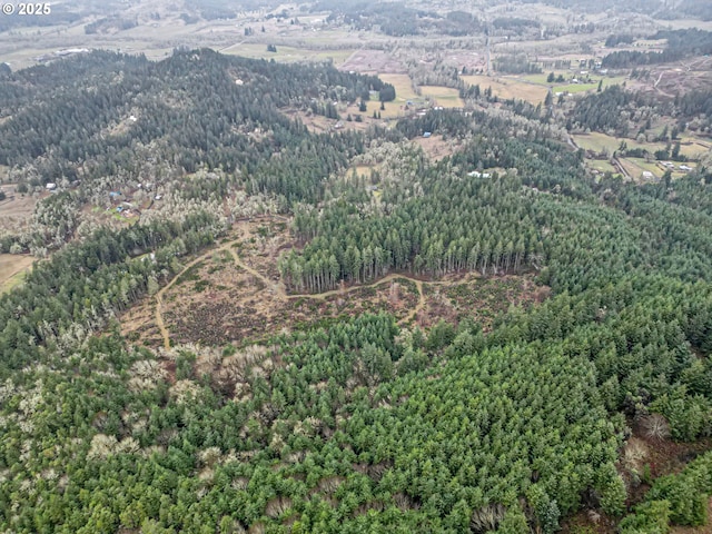 29806 Lusk Rd, Eugene, OR 97405 - aerial overview of property's location with a heavily wooded area and a mountainous background
