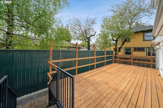 1224 SE Malden St, Portland, OR 97202 - wooden terrace featuring a fenced backyard