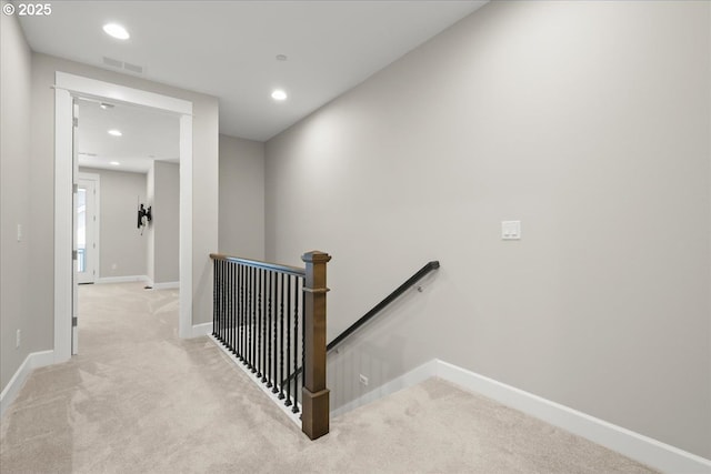 3825 NW 74th Ave Unit 59, Camas, WA 98607 - staircase featuring carpet flooring, baseboards, and recessed lighting