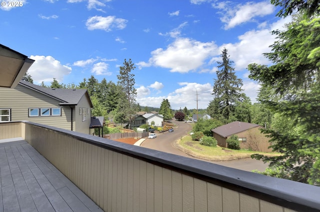 balcony featuring a residential view