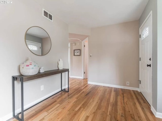 foyer with hardwood / wood-style floors