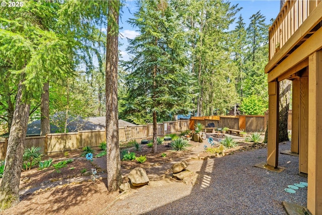 view of yard featuring a fenced backyard and a patio area