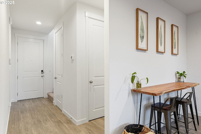 301 W 17th St, Lafayette, OR 97127 - corridor with light wood-style floors, recessed lighting, and baseboards