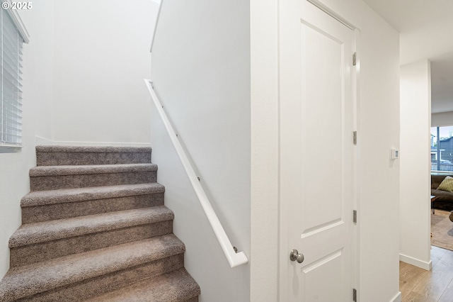 301 W 17th St, Lafayette, OR 97127 - stairway with wood finished floors and baseboards