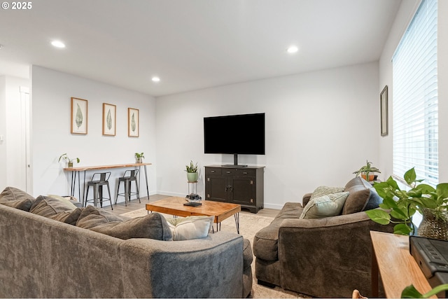 301 W 17th St, Lafayette, OR 97127 - living room with recessed lighting, baseboards, and light wood-style floors