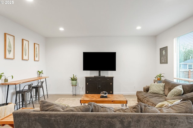 301 W 17th St, Lafayette, OR 97127 - living area with recessed lighting, light wood finished floors, and baseboards