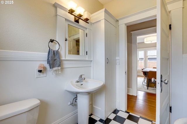 8113 SE Morrison St, Portland, OR 97215 - bathroom with toilet and tile patterned floors