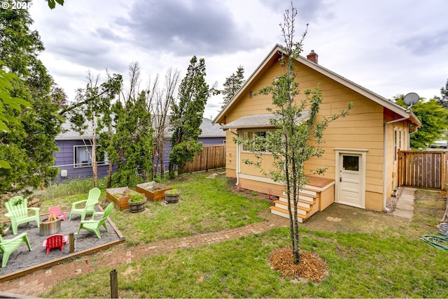8113 SE Morrison St, Portland, OR 97215 - view of yard featuring an outdoor fire pit