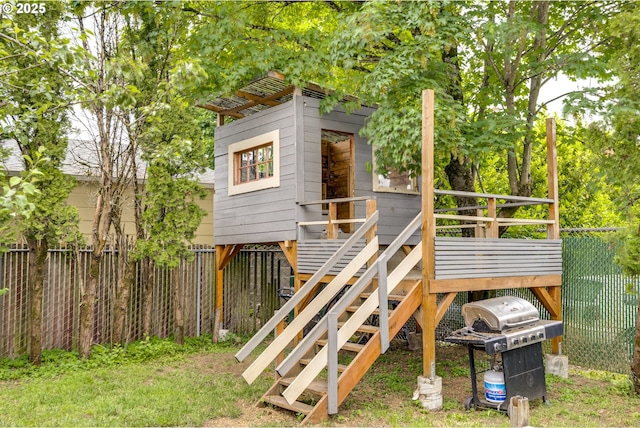 8113 SE Morrison St, Portland, OR 97215 - view of jungle gym with stairs and a wooden deck