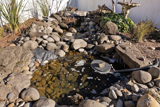 details featuring a garden pond