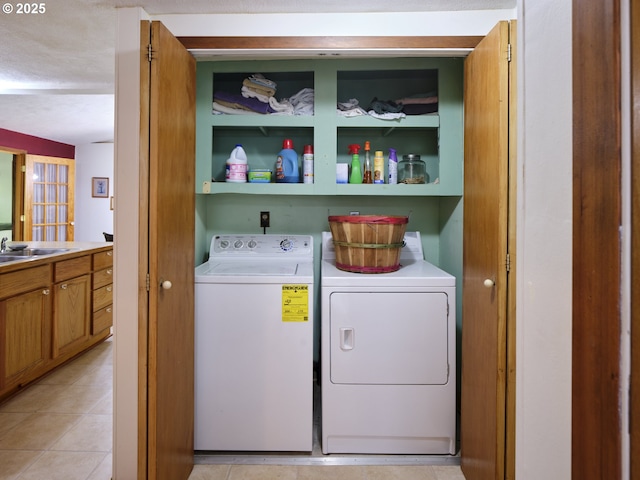 205 Baker Rd, Ariel, WA 98603 - laundry area featuring washer and dryer and light tile patterned floors