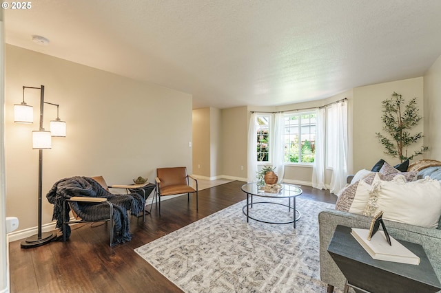 2614 NE 176th Ave, Vancouver, WA 98684 - living room with baseboards, dark wood-style flooring, and a textured ceiling